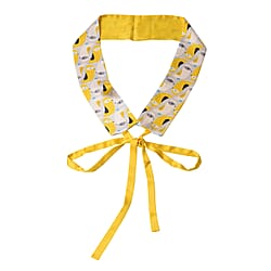 Bird Pattern 100% Mulberry Silk Satin Belt (Size 260 Cm) - Yellow