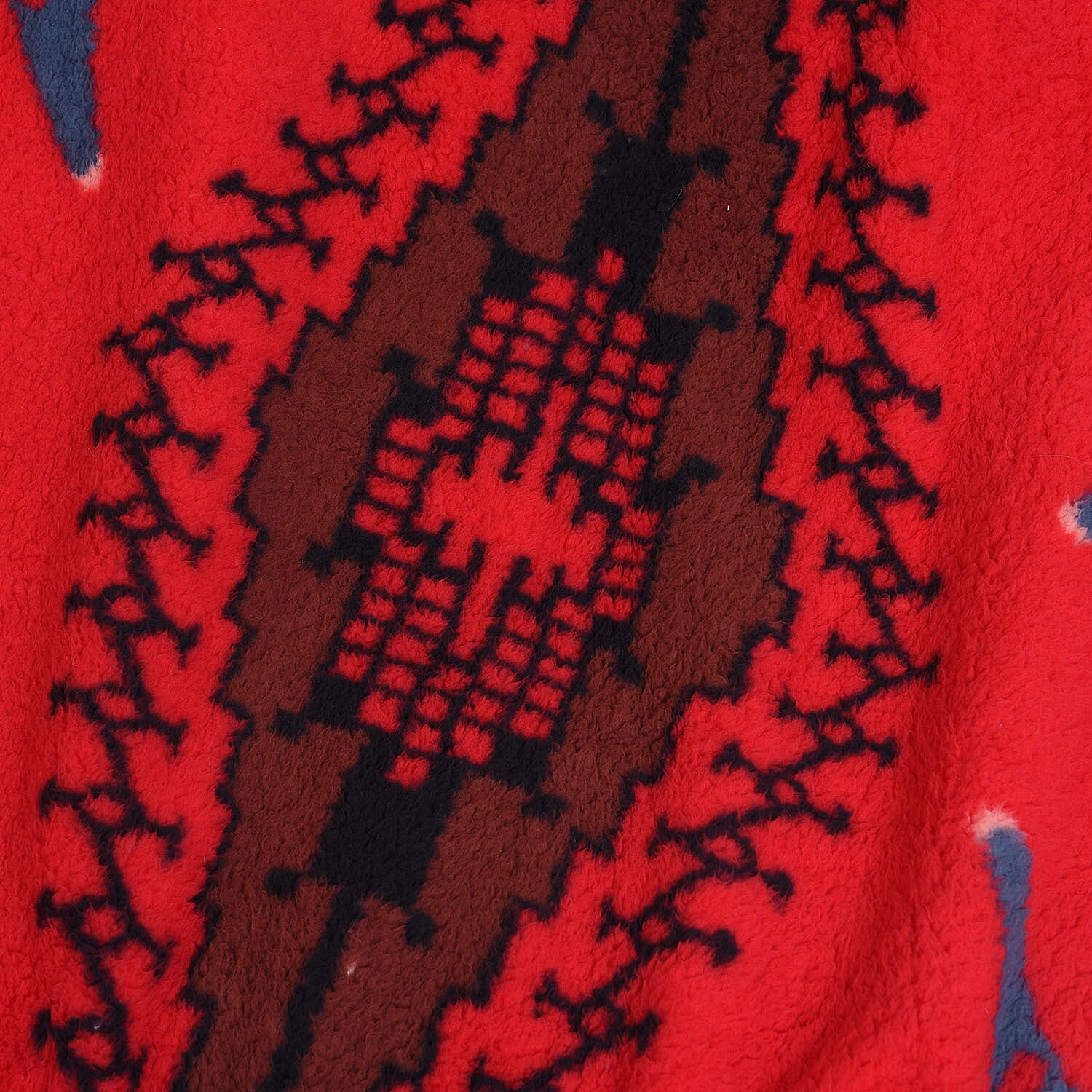 Tribal Pattern Sherpa Blanket (150x200cm) - Red Aztec