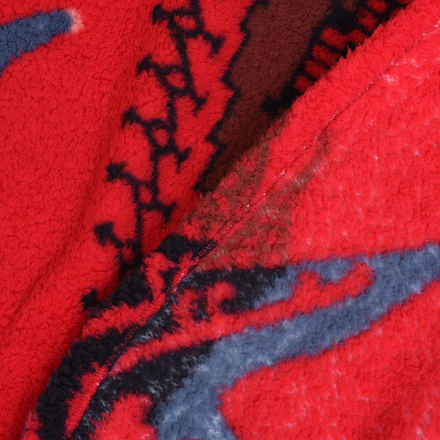 Tribal Pattern Sherpa Blanket (150x200cm) - Red Aztec