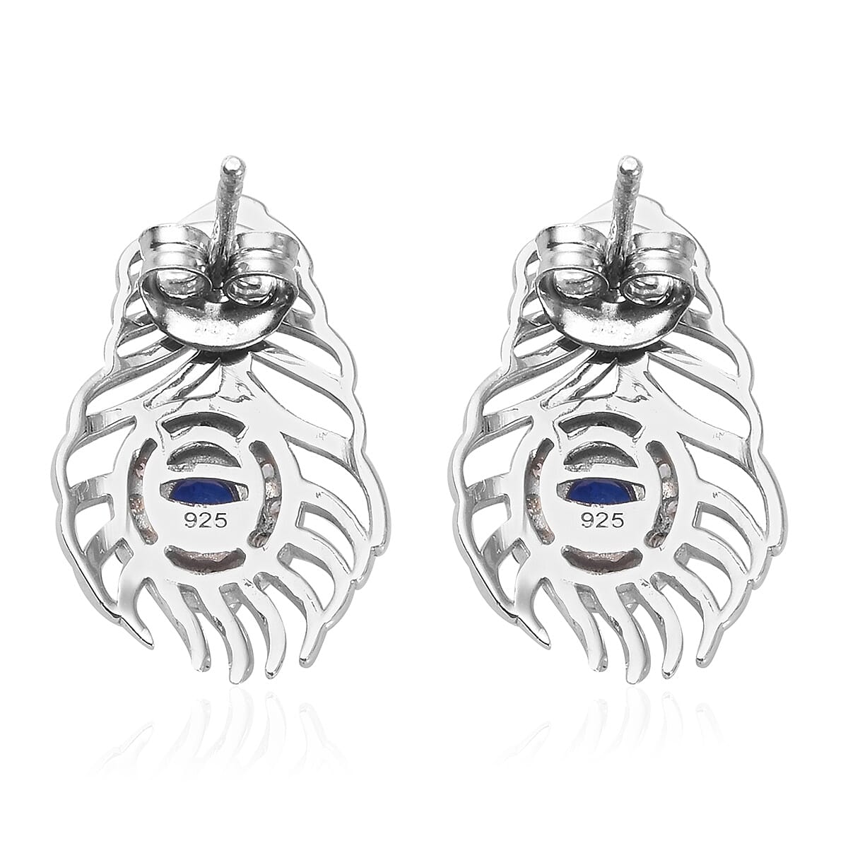 Tanzania Blue Spinel, Natural Cambodian Zircon Earrings (with Push Back) in Platinum Overlay Sterling Silver 1.25  Ct.