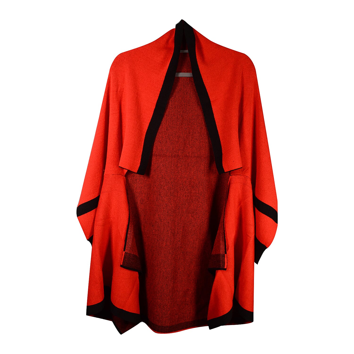 Kris Ana Coloured Border Cardigan One Size - Red-Black
