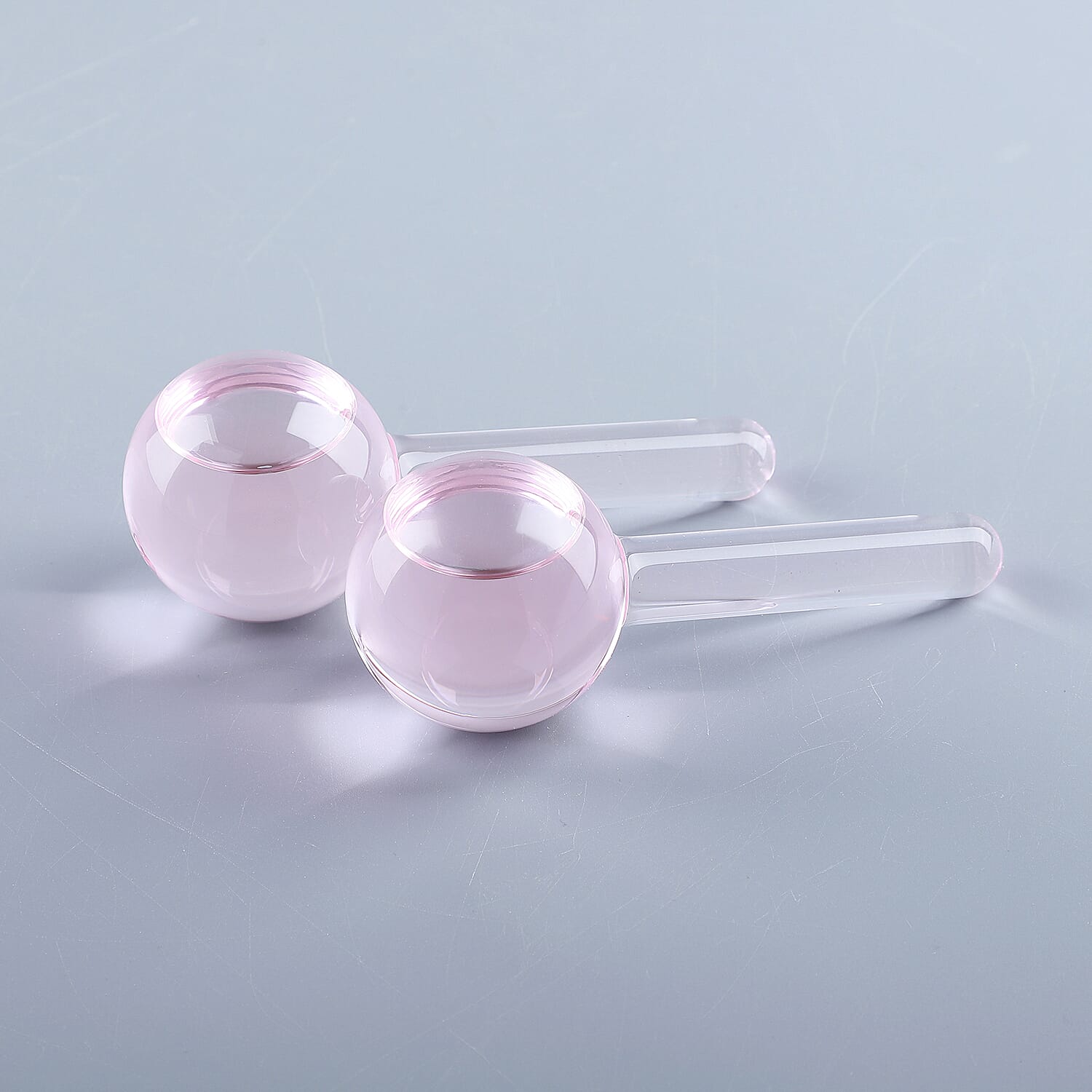 Set of 2 - Facial Massage Ice Globes (Size-13x3Cm) - Light Pink