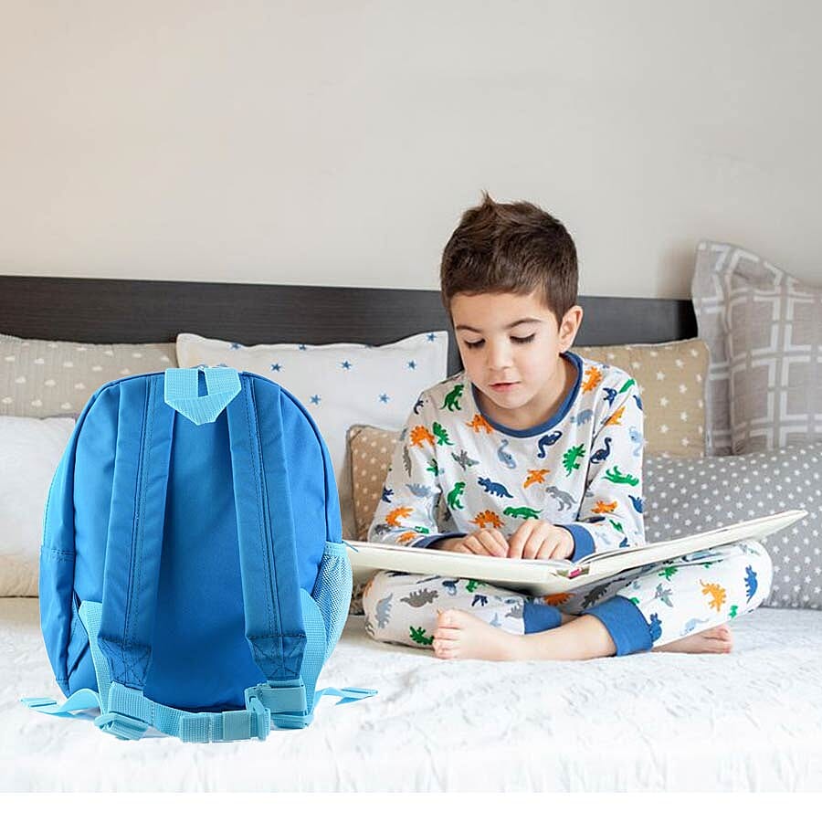 2 Piece Set - Disney Mickey Mouse Backpack (Size 28x23.5x12.5 Cm) with Toiletry Bag (Size 24x14x4 Cm) - Blue