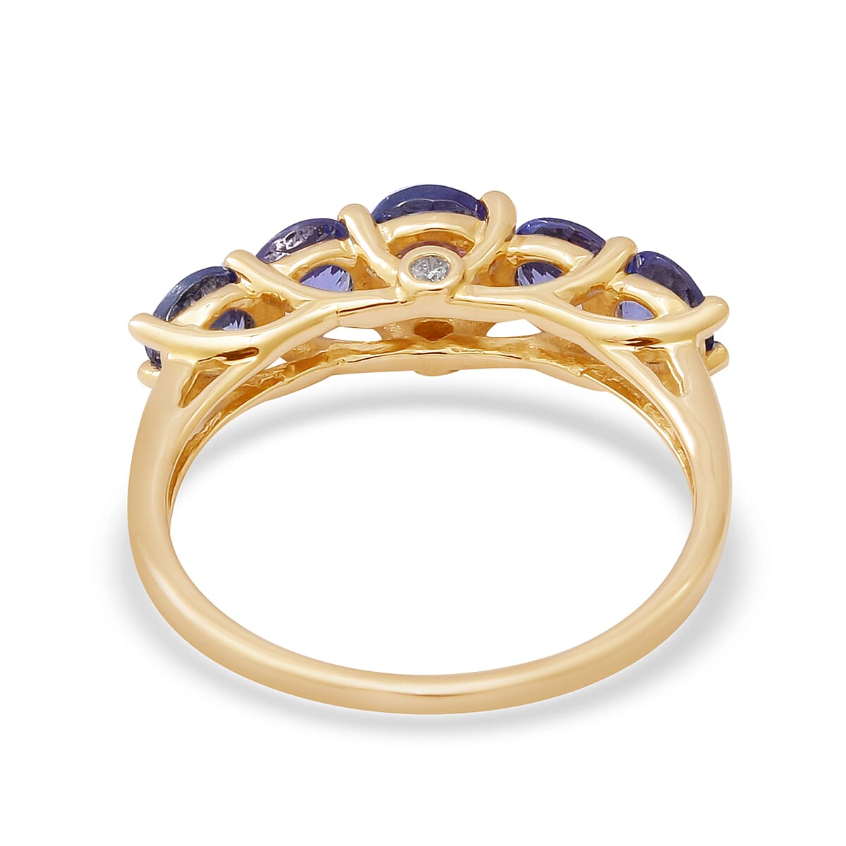 9K Yellow Gold AAA Tanzanite and Diamond (I3/G-H) Ring 2.00 Ct.