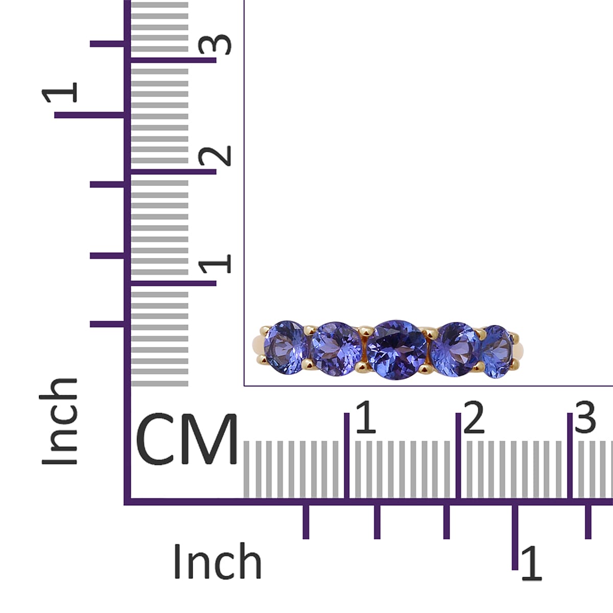 9K Yellow Gold AAA Tanzanite and Diamond (I3/G-H) Ring 2.00 Ct.
