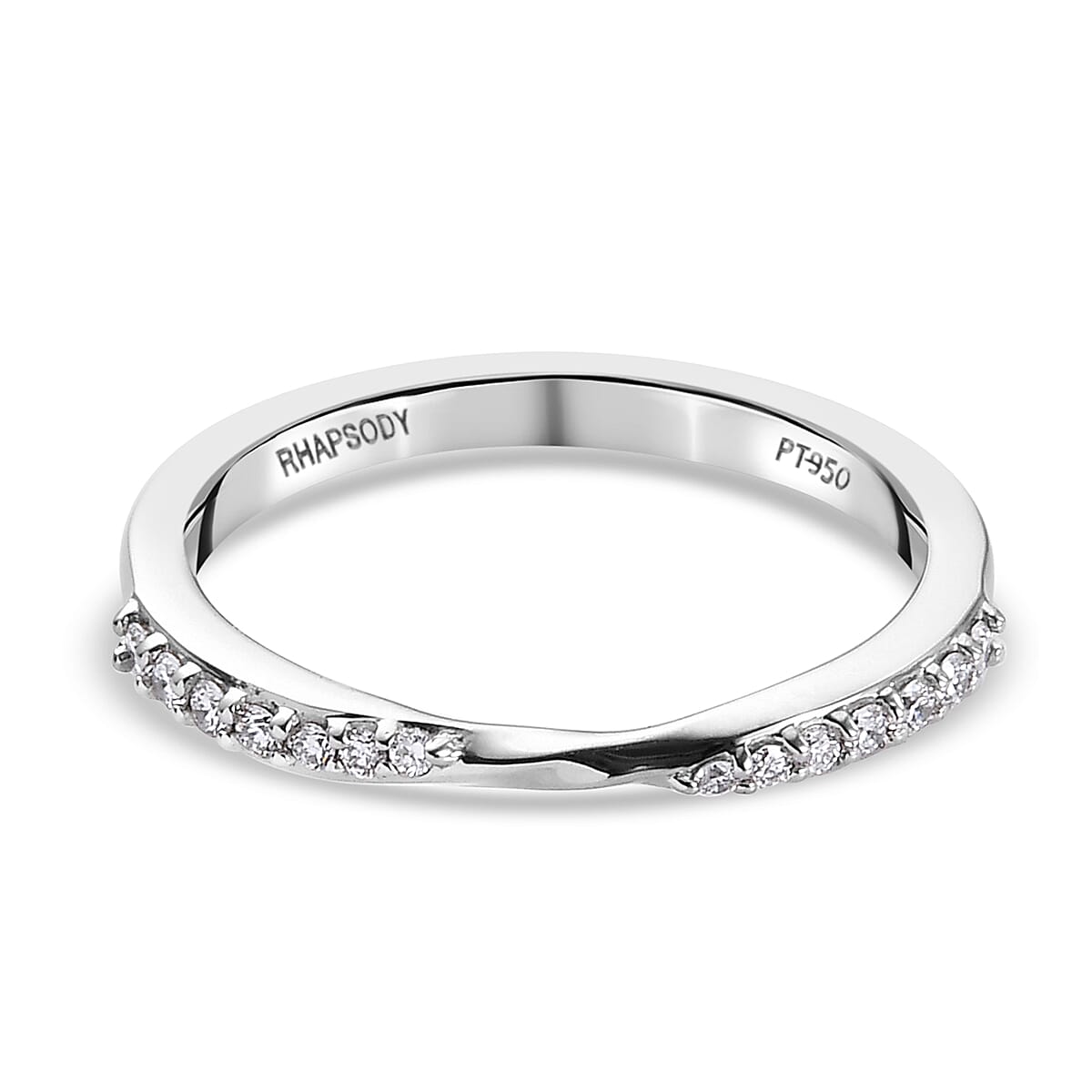 RHAPSODY 950 Platinum IGI Certified Diamond (VS-E-F) Band Ring 0.14 Ct.