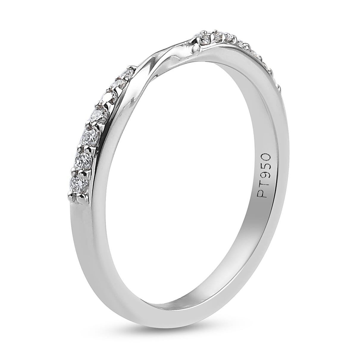 RHAPSODY 950 Platinum IGI Certified Diamond (VS-E-F) Band Ring 0.14 Ct.