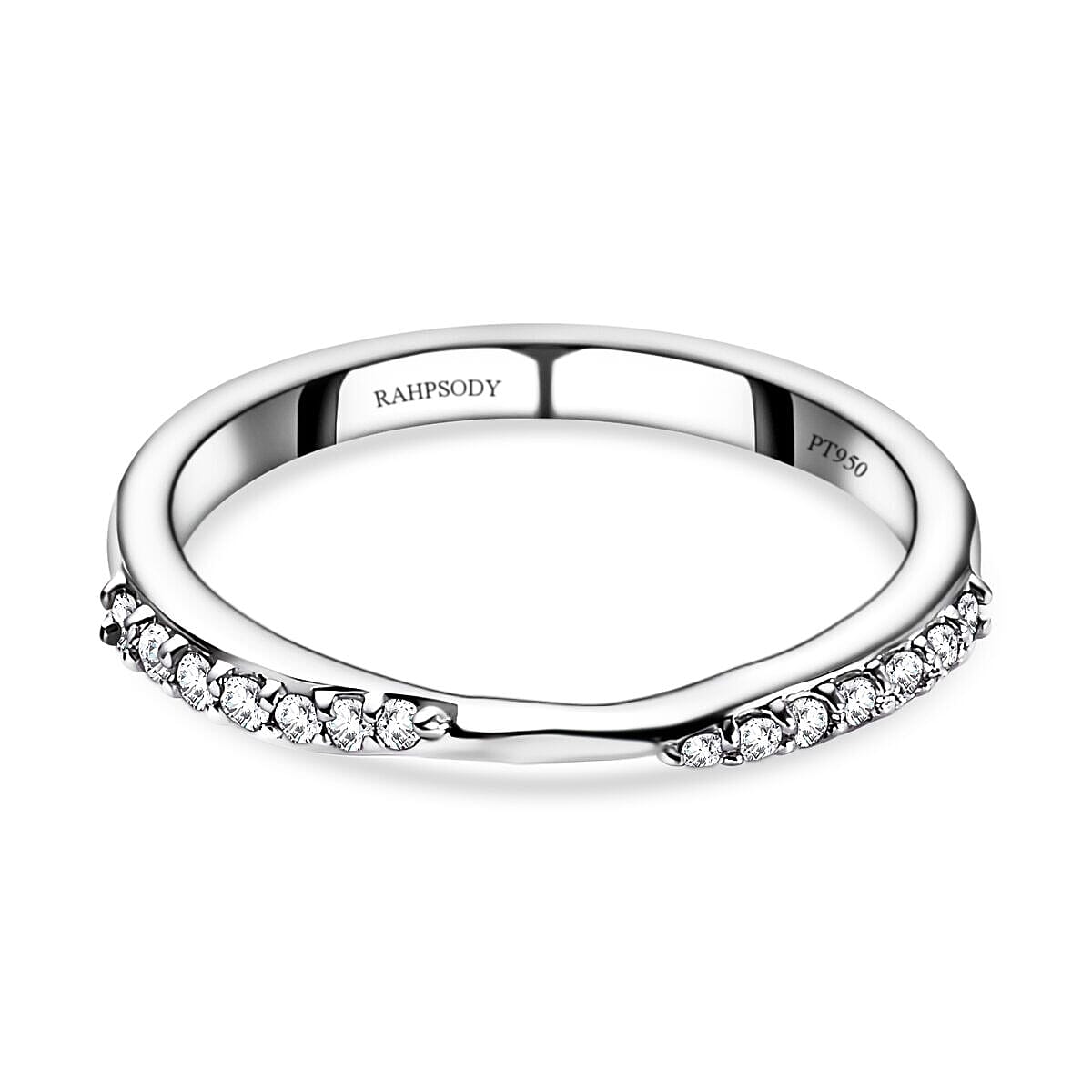 RHAPSODY 950 Platinum IGI Certified Diamond (VS-E-F) Band Ring 0.14 Ct.