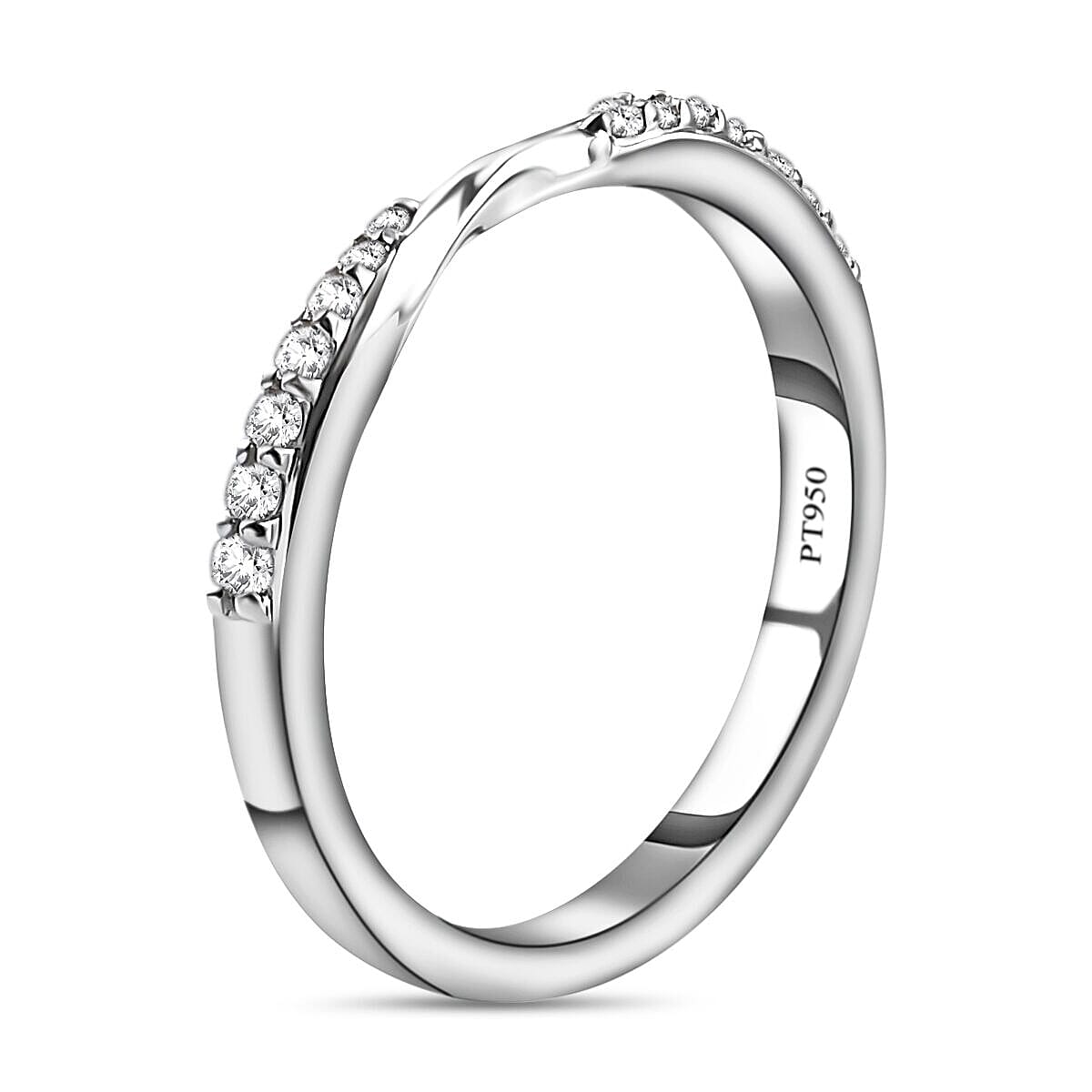 RHAPSODY 950 Platinum IGI Certified Diamond (VS-E-F) Band Ring 0.14 Ct.