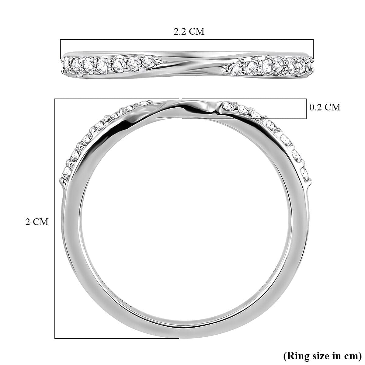 RHAPSODY 950 Platinum IGI Certified Diamond (VS-E-F) Band Ring 0.14 Ct.