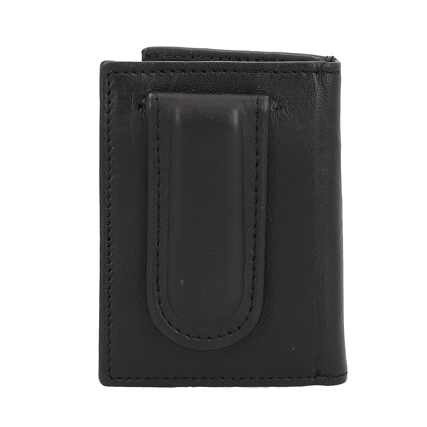 (Option - 1) 100% Genuine Leather Bi-Fold Men Wallet (Size 7.5x10cm) - Black