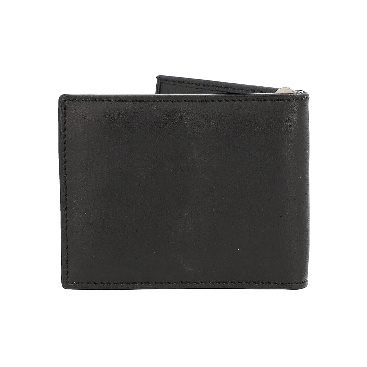 100% Genuine Leather Bi-Fold Mens Wallet (Size 10x8cm) - Black