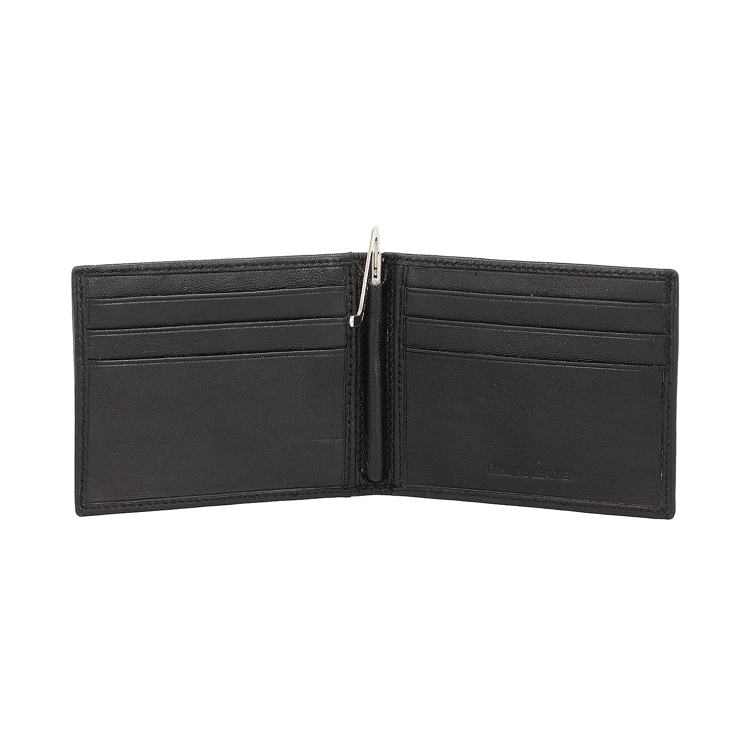 100% Genuine Leather Bi-Fold Mens Wallet (Size 10x8cm) - Black