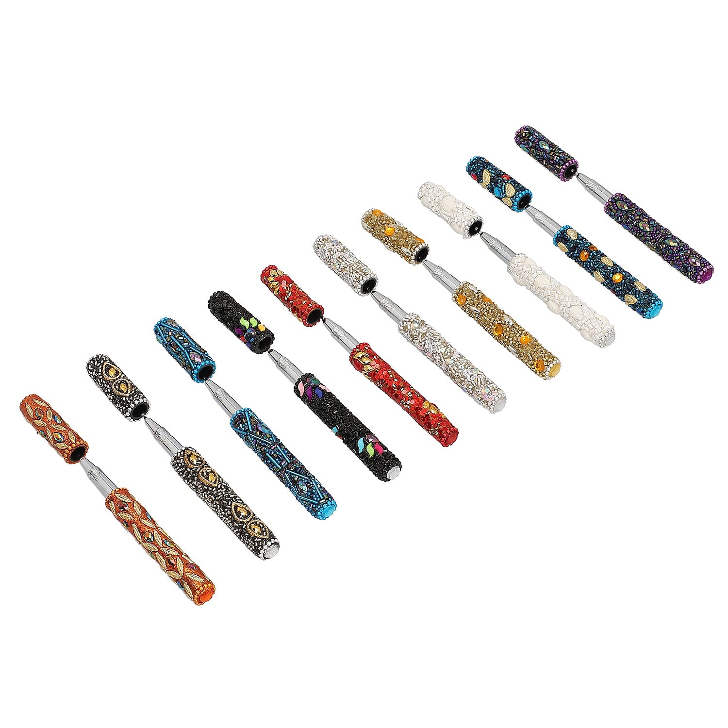 Hand Crafted Bronze Pen Stand with 10 Pcs of Pens