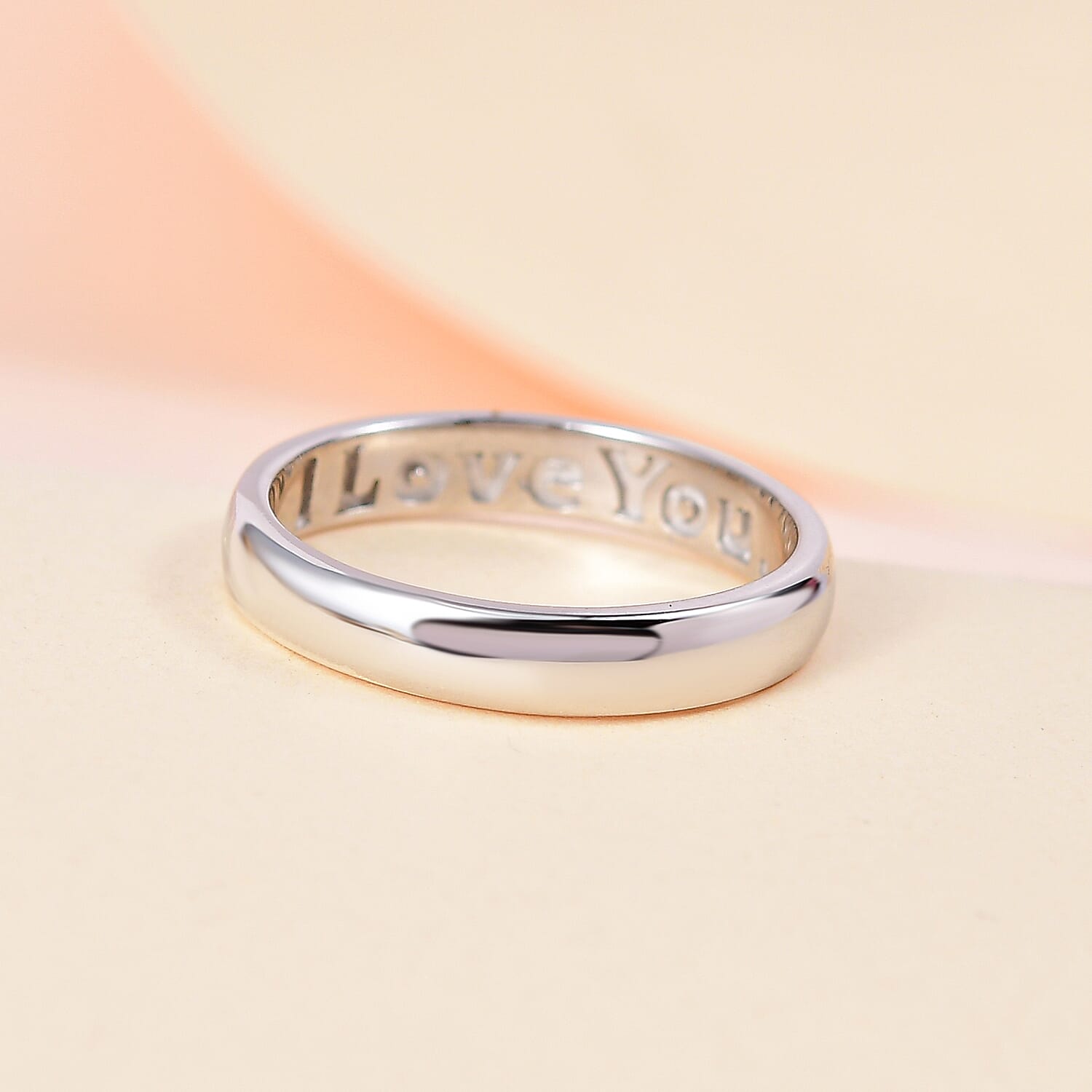 I Love You Engraved Band Ring in Sterling Silver