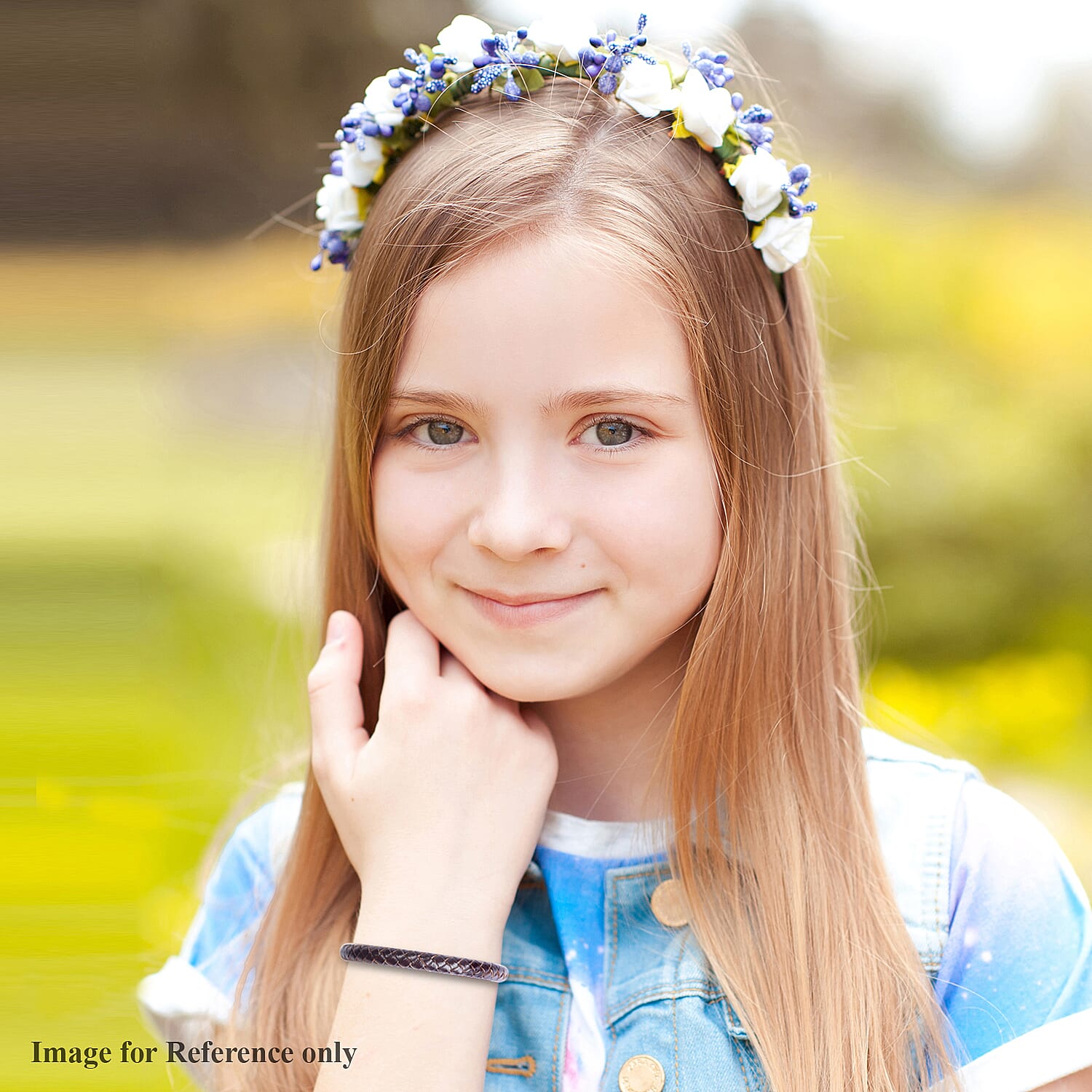 Genuine Braided Leather Bracelet (Size 7) in Stainless Steel - Brown