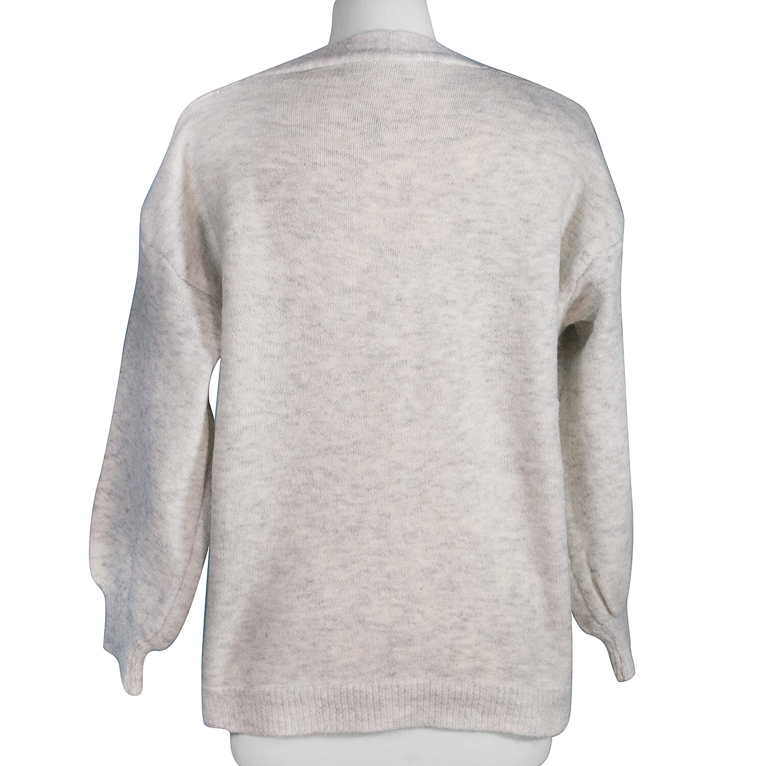 Kris Ana V Neck Wool Cardigan One Size (8-16) - Grey