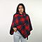 Red Check Knit Poncho 