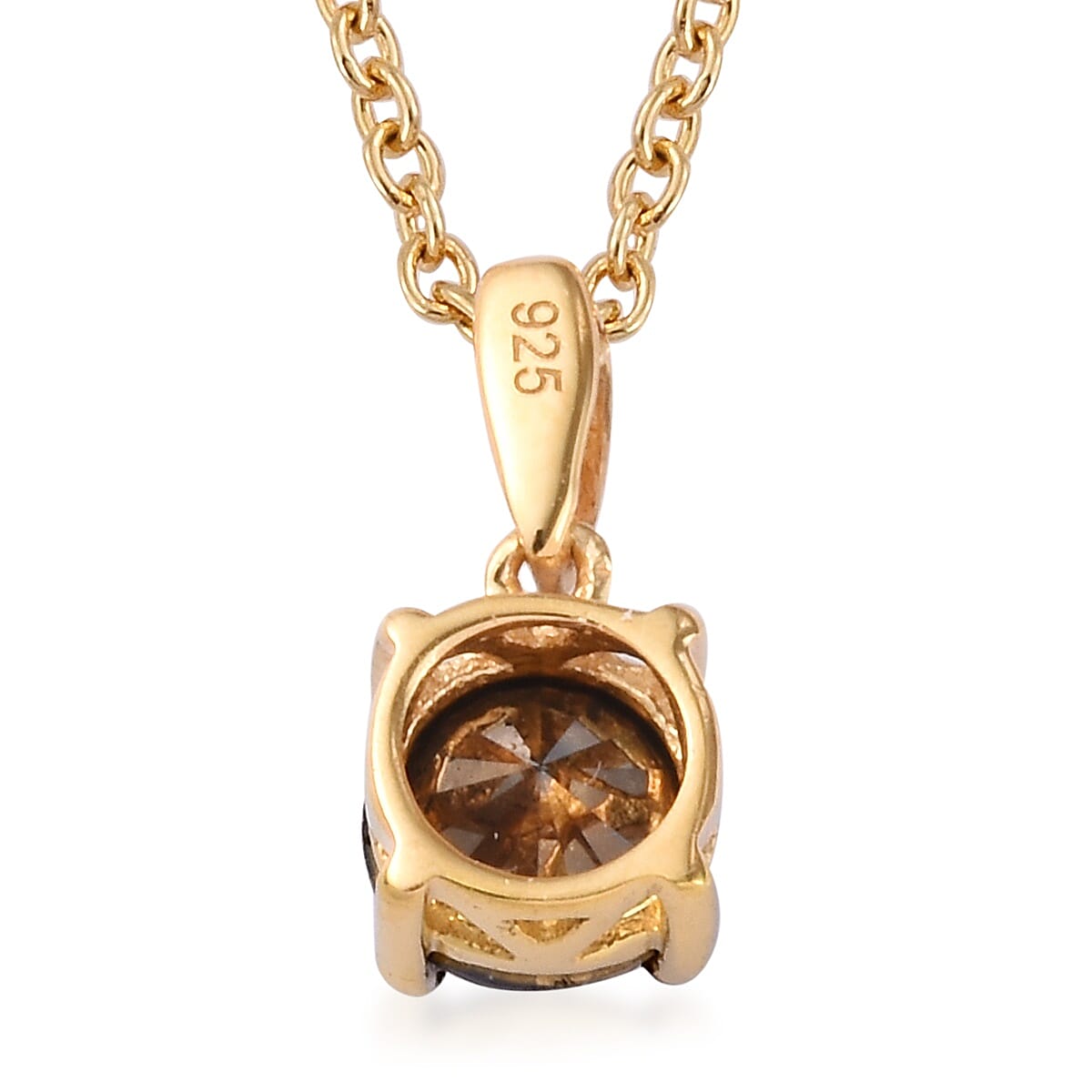 Black Diamond Pendant with Chain (Size 18) in 14K Gold Overlay Sterling Silver 1.00 Ct.