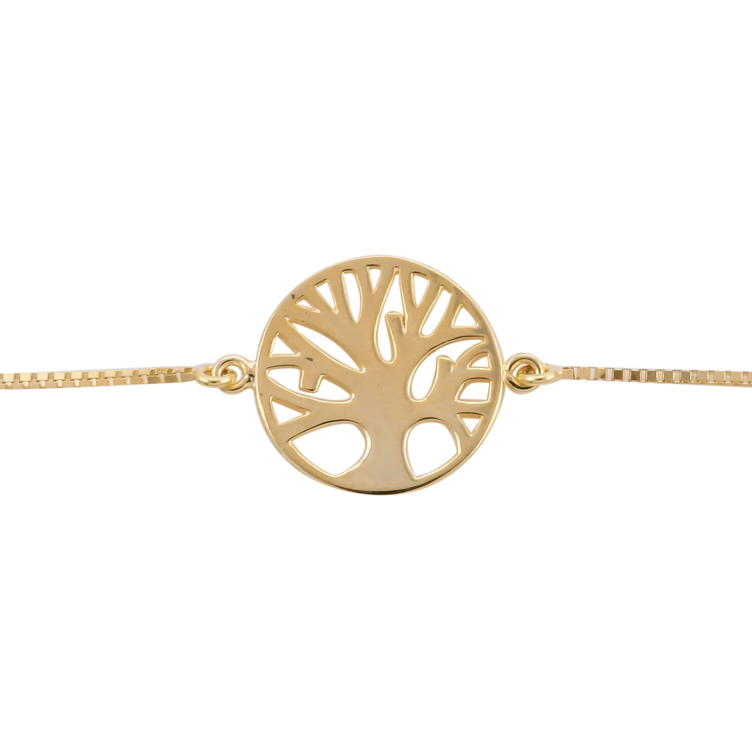 Royal Bali Collection - 9K Yellow Gold Tree of Life Adjustable Bolo Bracelet (Size 6.5-8)