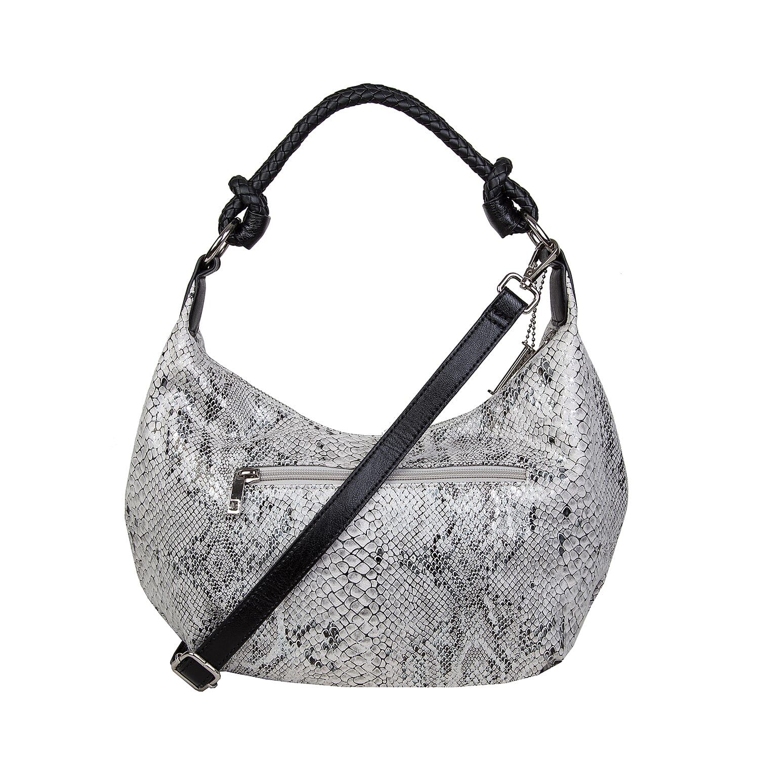 Bulaggi Collection - JADE Snake Print Hobo Shoulder Bag - White