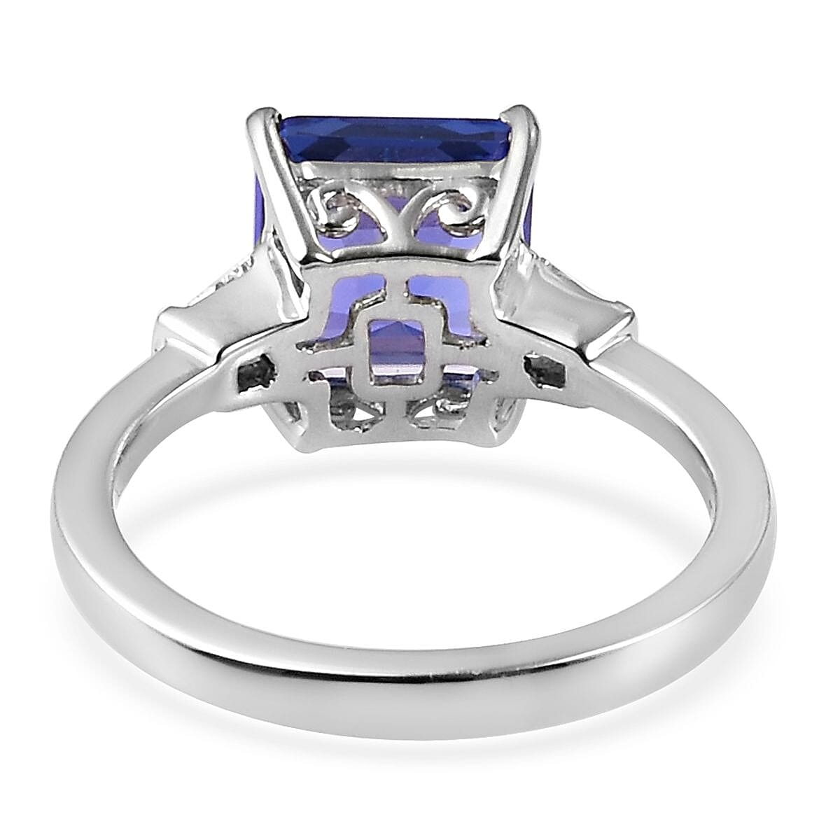 RHAPSODY 950 Platinum AAAA Tanzanite and Diamond (VS-E-F) Ring 3.00 Ct, Platinum wt. 4.50 Gms