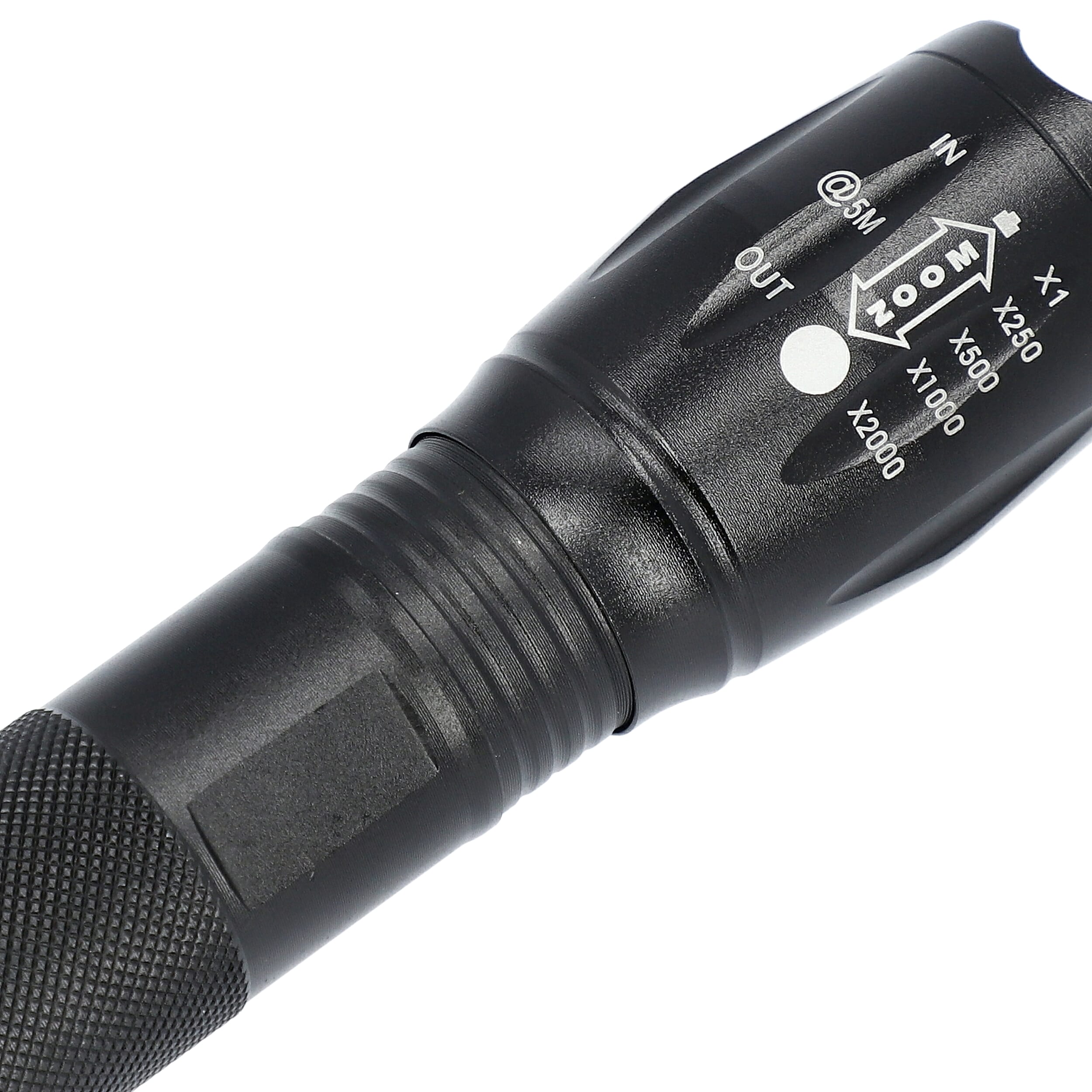 TAC Torch Light with High, Medium, Low, SOS and Flash Light Mode - 3xAAA Battery (Not Included)