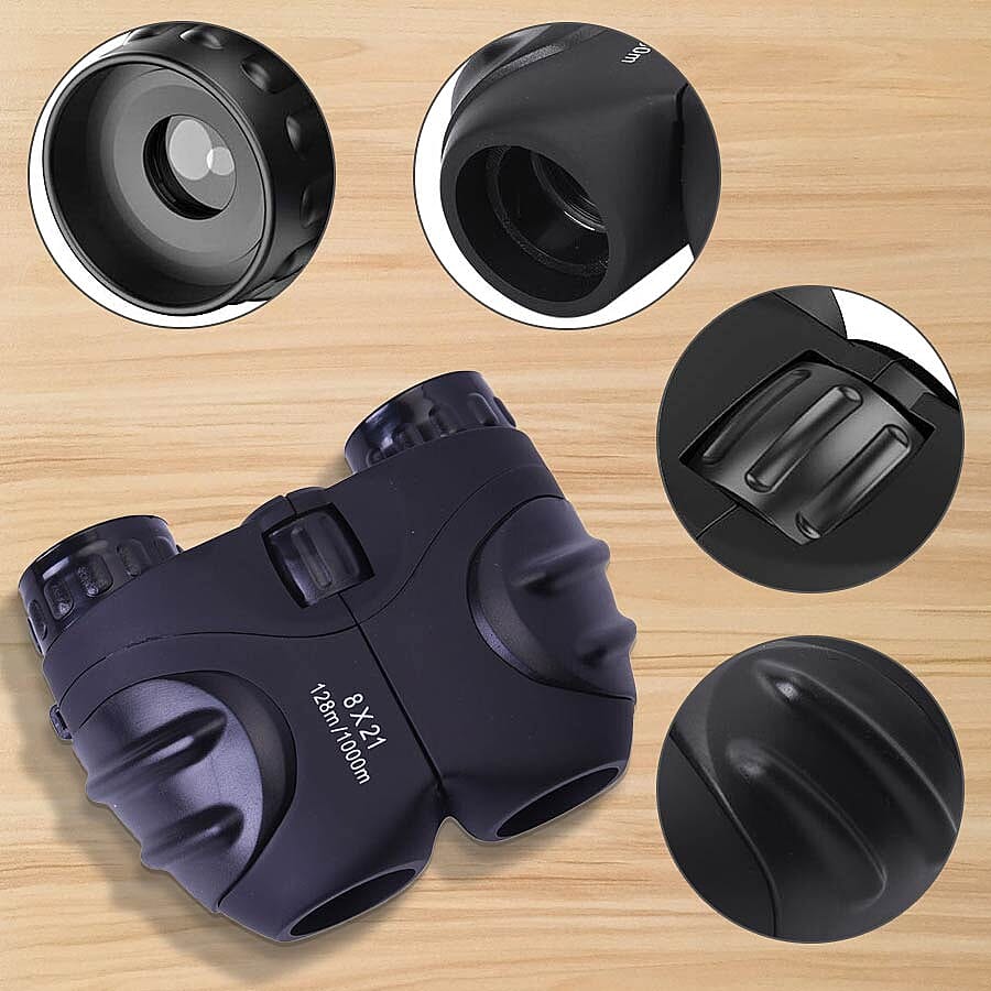 Compact and Lightweight Binoculars (Size 12x8.5cm) - Black
