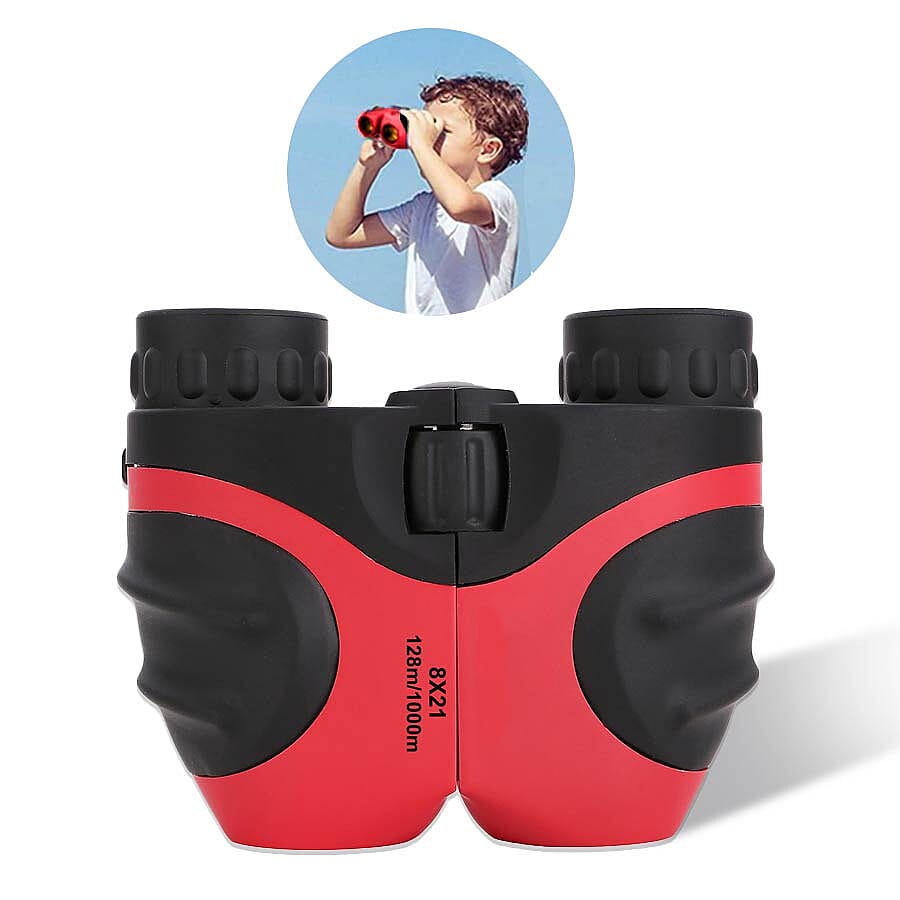 Compact and Lightweight Binoculars (Size 12x8.5cm) - Red