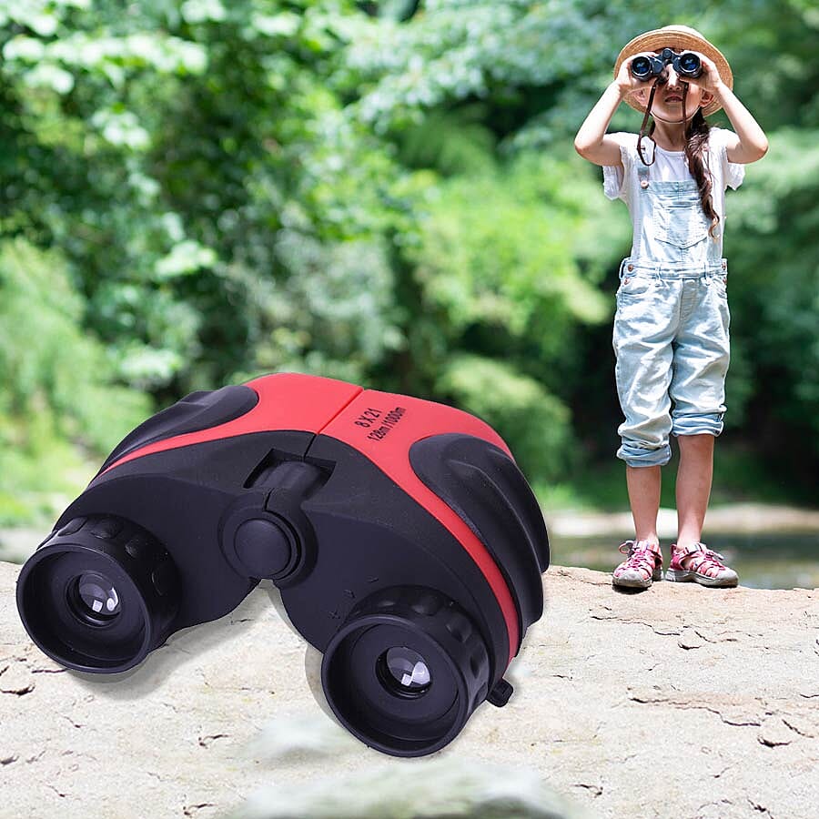 Compact and Lightweight Binoculars (Size 12x8.5cm) - Red