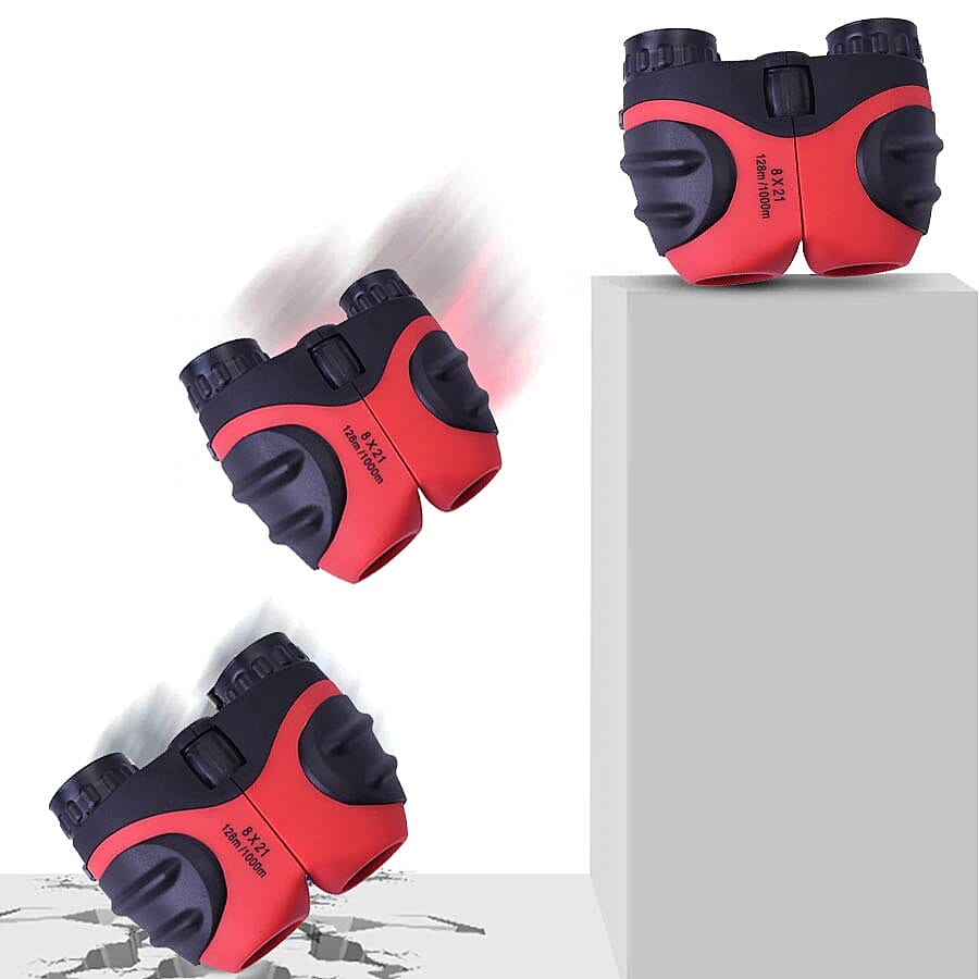 Compact and Lightweight Binoculars (Size 12x8.5cm) - Red
