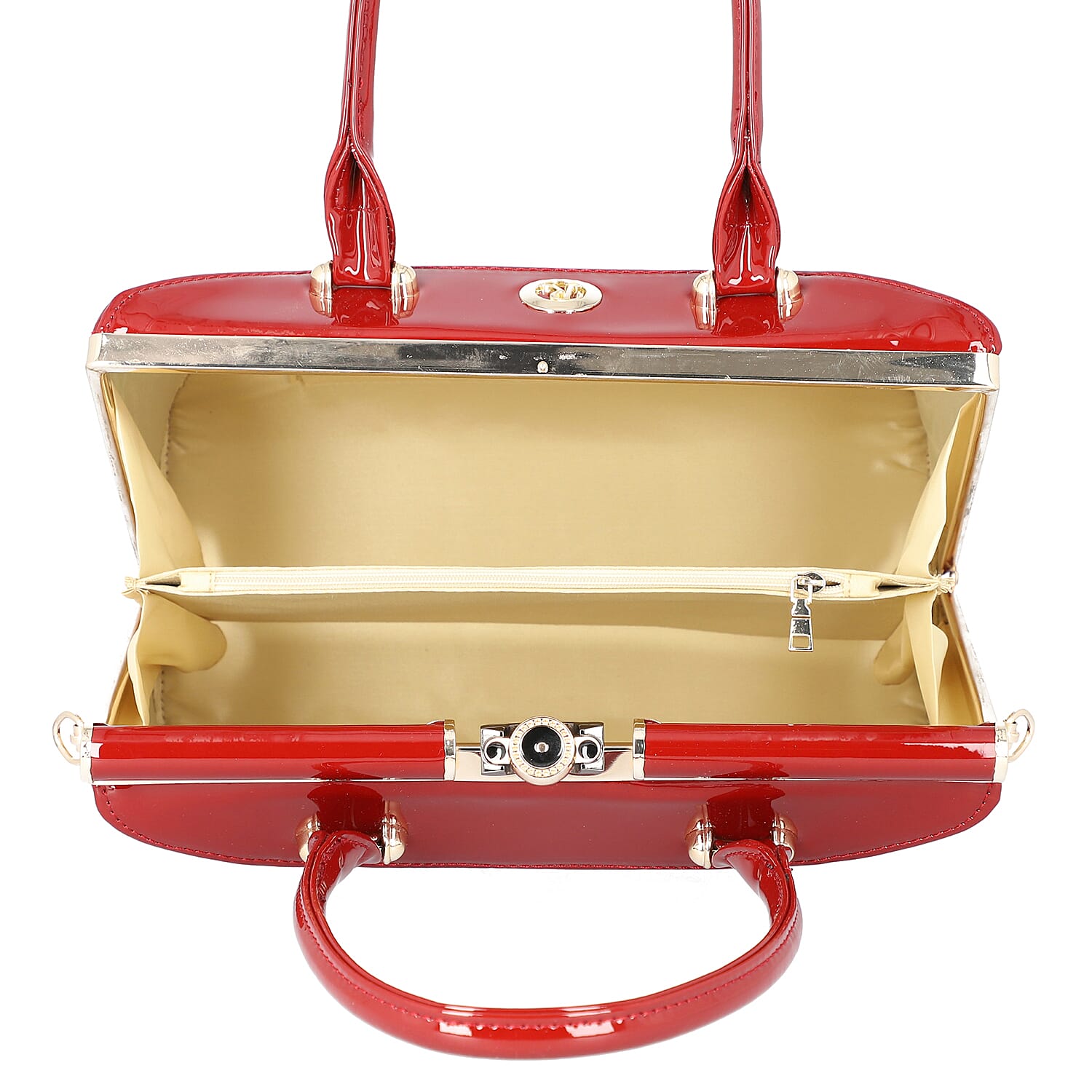 BOUTIQUE COLLECTION Croc Pattern Satchel Bag with Detachable and Adjustable Shoulder Strap (Size 30x13x22 Cm) - Wine Red