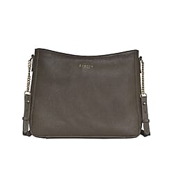 Assots London LOUISA - 100% Genuine Leather Handbag with Shoulder Strap (30x7x24cm) - Olive Green