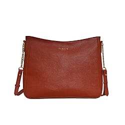 Assots London LOUISA - 100% Genuine Leather Handbag with Shoulder Strap (30x7x24cm) - Red