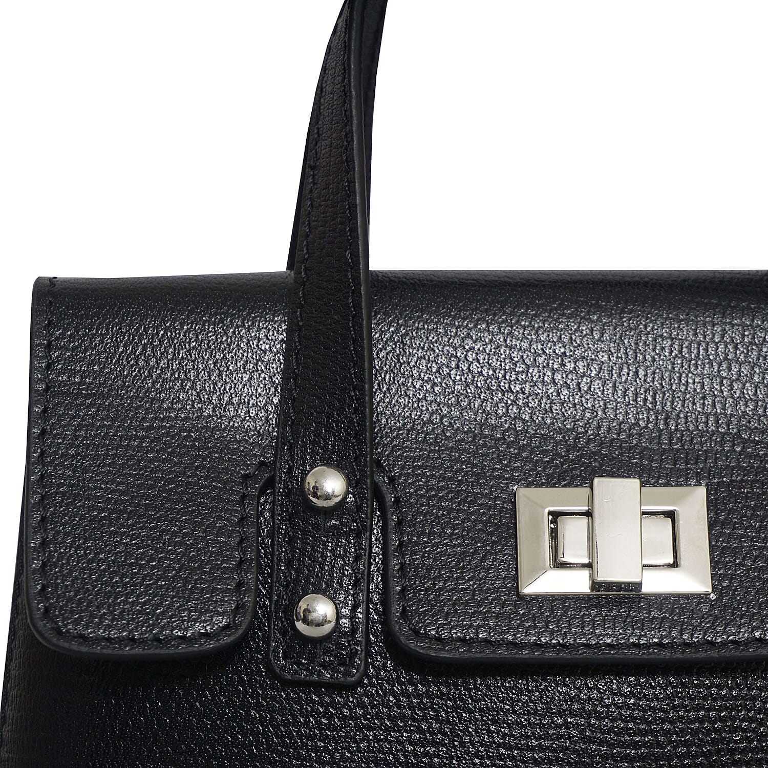 Assots London BENTLEY Lizard Designer Genuine Leather Grab Bag with Detachable and Adjustable Shoulder Strap (Size 25x5x18 Cm) - Black