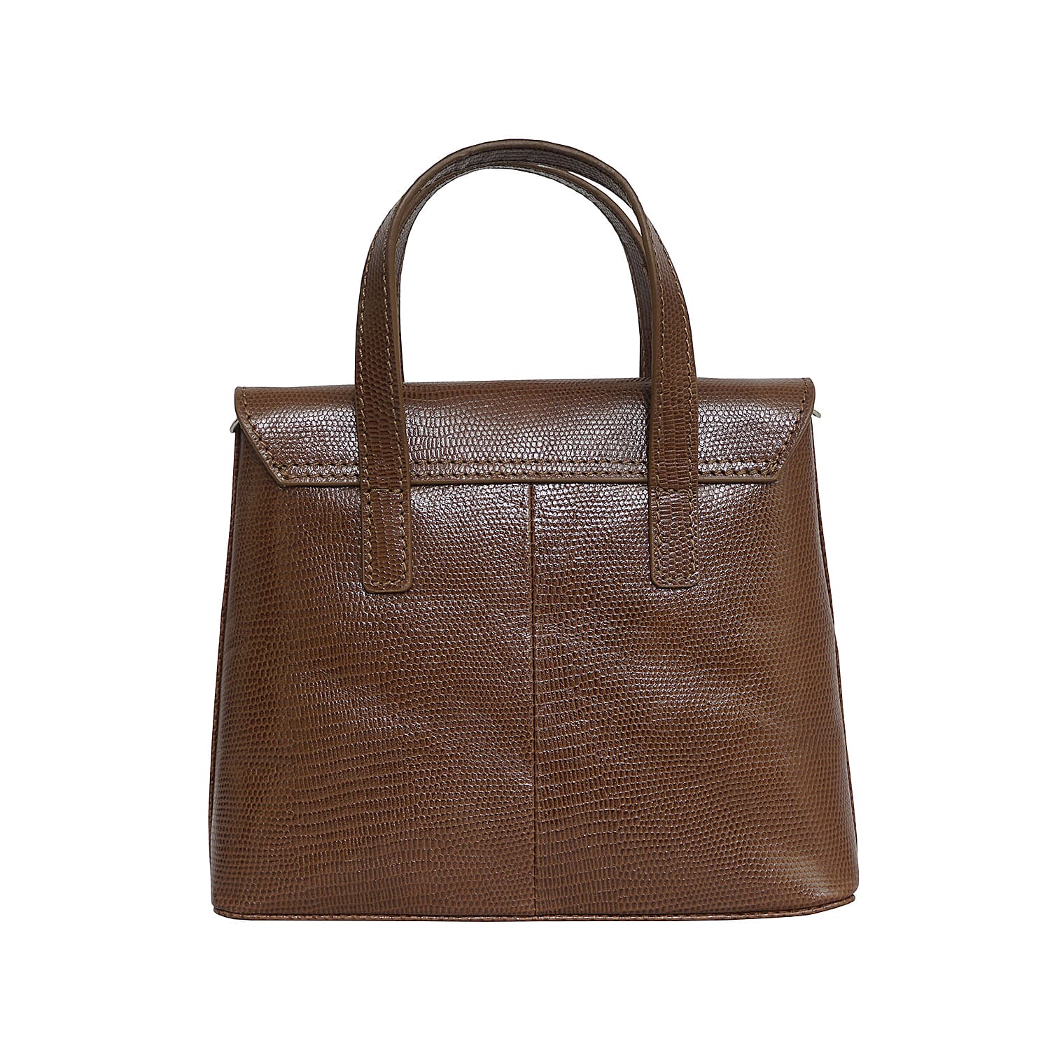 Assots London BENTLEY Lizard Designer Genuine Leather Grab Bag with Detachable and Adjustable Shoulder Strap (Size 25x5x18 Cm) - Tan