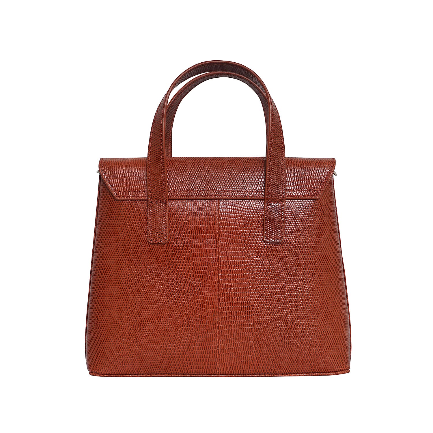 Assots London BENTLEY Lizard Designer Genuine Leather Grab Bag with Detachable and Adjustable Shoulder Strap (Size 25x5x18 Cm) - Red