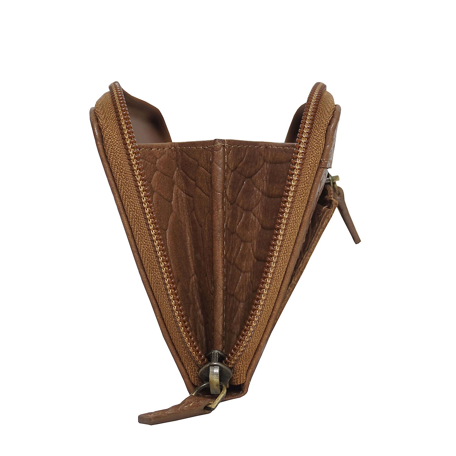 Assots London HAZEL Python Embossed Genuine Leather RFID Zip Around Purse (Size 20x2x10 Cm) - Black