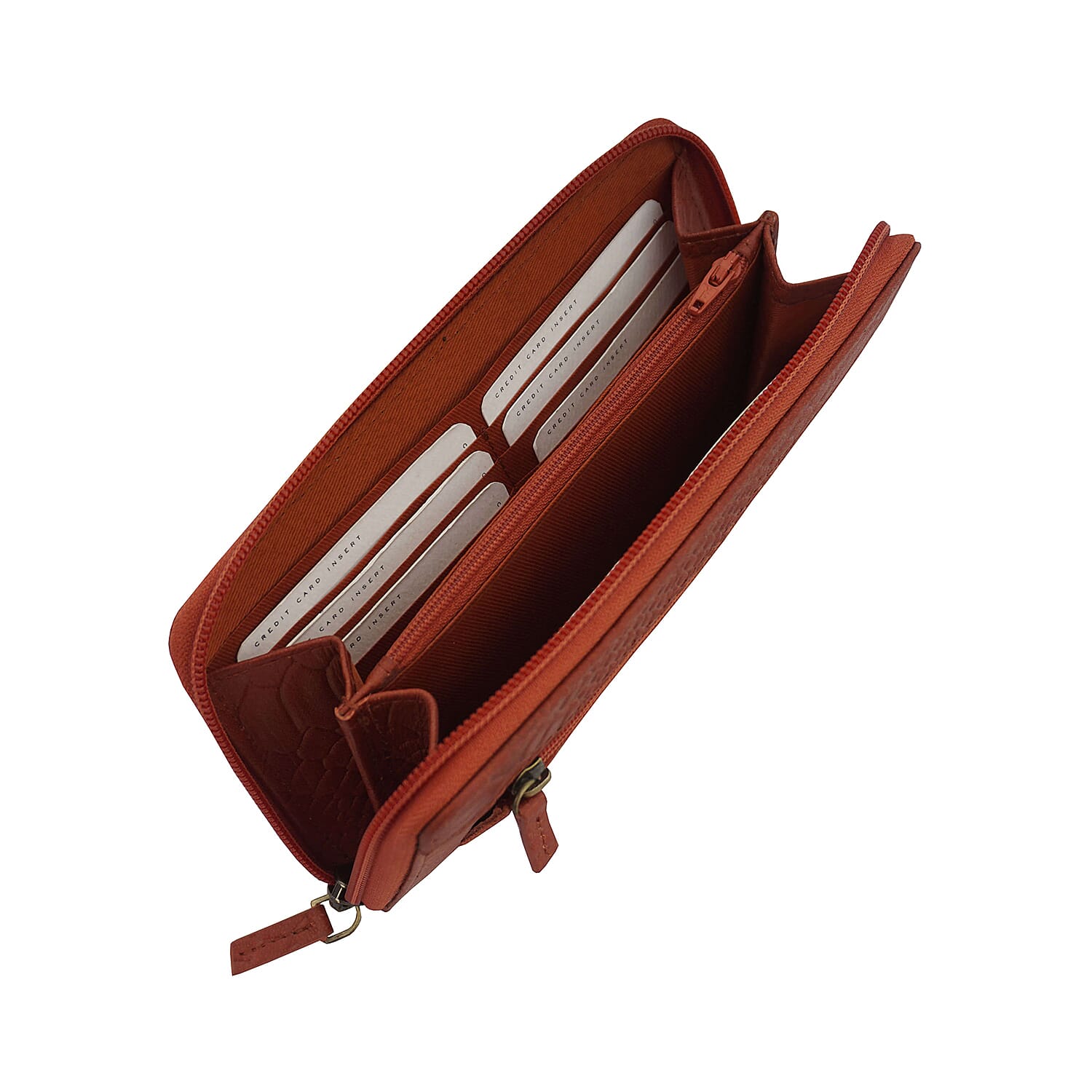 Assots London HAZEL Python Embossed Genuine Leather RFID Zip Around Purse (Size 20x2x10 Cm) - Red