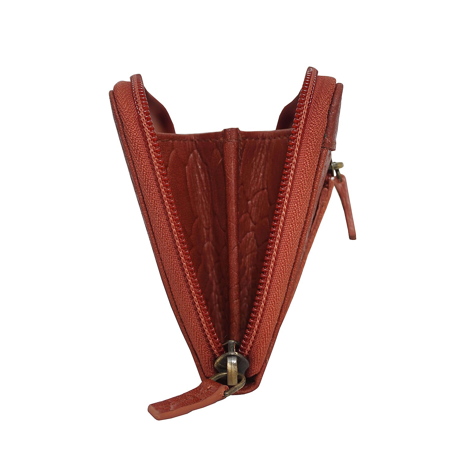 Assots London HAZEL Python Embossed Genuine Leather RFID Zip Around Purse (Size 20x2x10 Cm) - Red