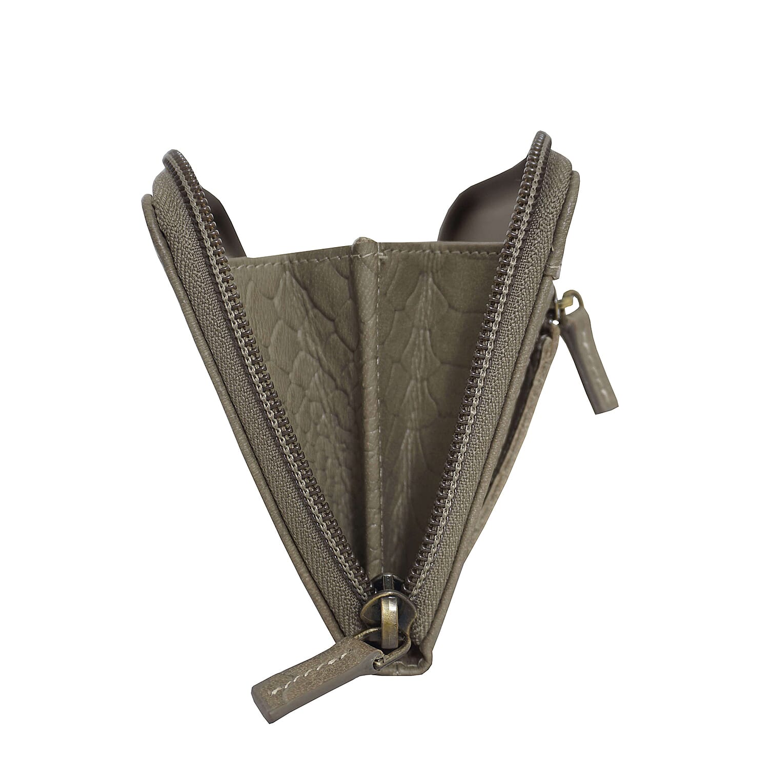 Assots London HAZEL Python Embossed Genuine Leather RFID Zip Around Purse (Size 20x2x10 Cm) - Olive Green