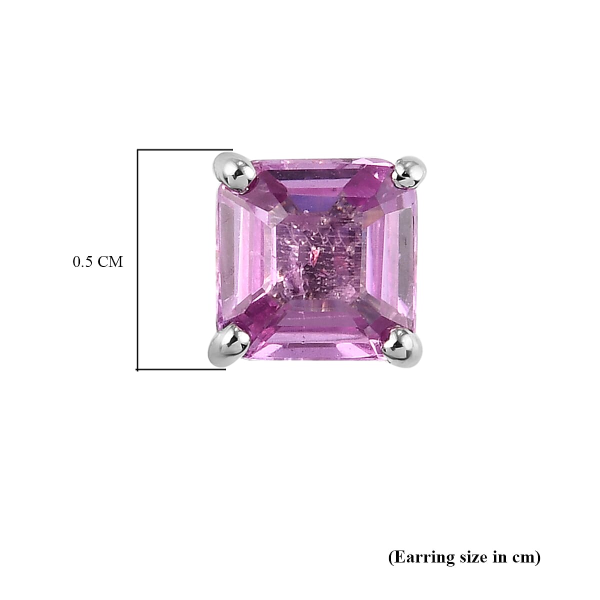 RHAPSODY 950 Platinum AAAA Pink Sapphire Stud Earrings (with Screw Back) 1.50 Ct.