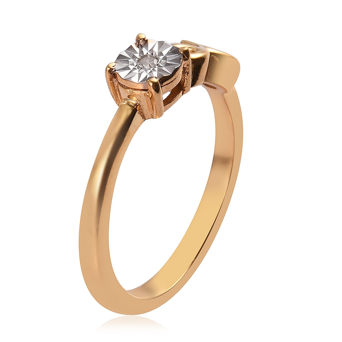 Diamond Zodiac-Aries Ring in 14K Gold Overlay Sterling Silver