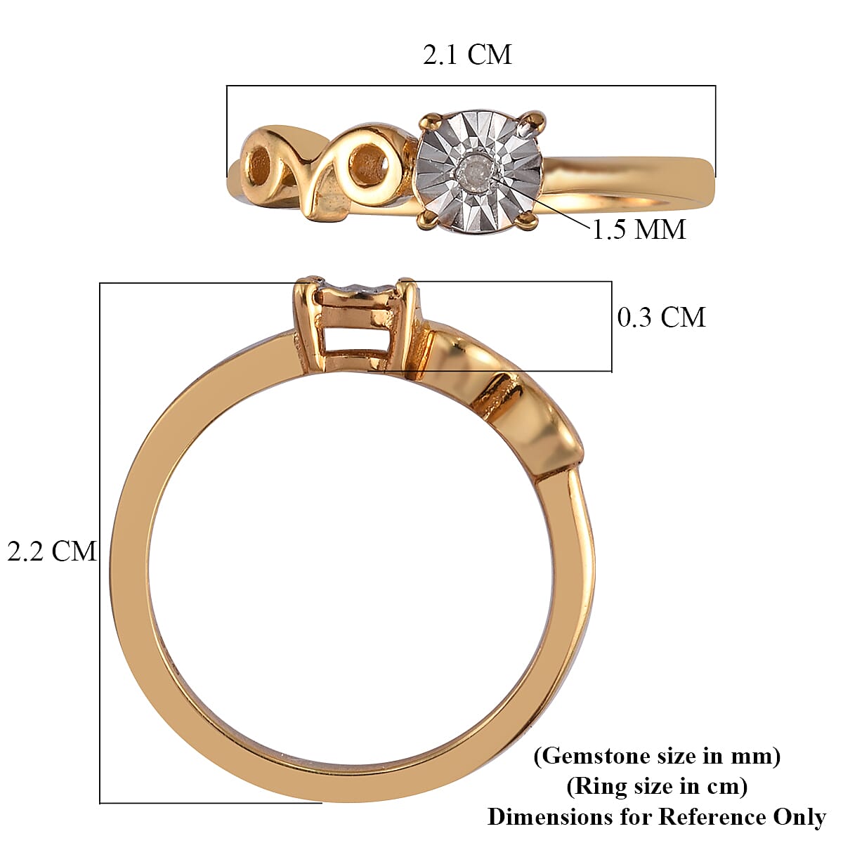 Diamond Zodiac-Aries Ring in 14K Gold Overlay Sterling Silver