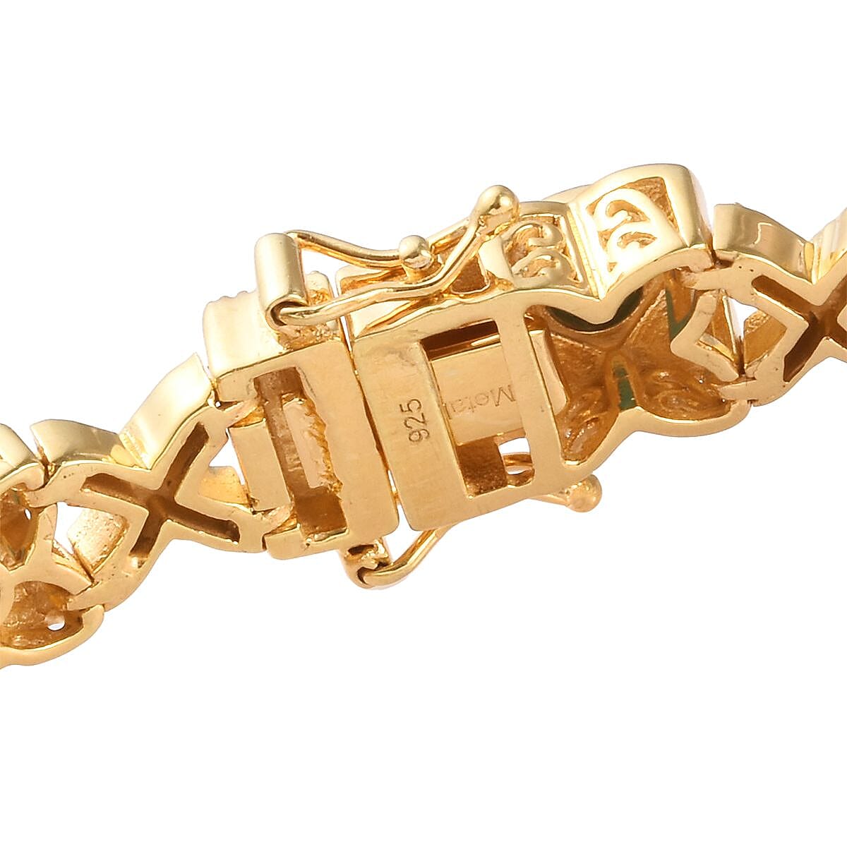 AA Arizona Sleeping Beauty Turquoise Enamelled Bracelet (Size 7) in 14K Gold Overlay Sterling Silver 6.00 Ct, Silver wt 23.57 Gms