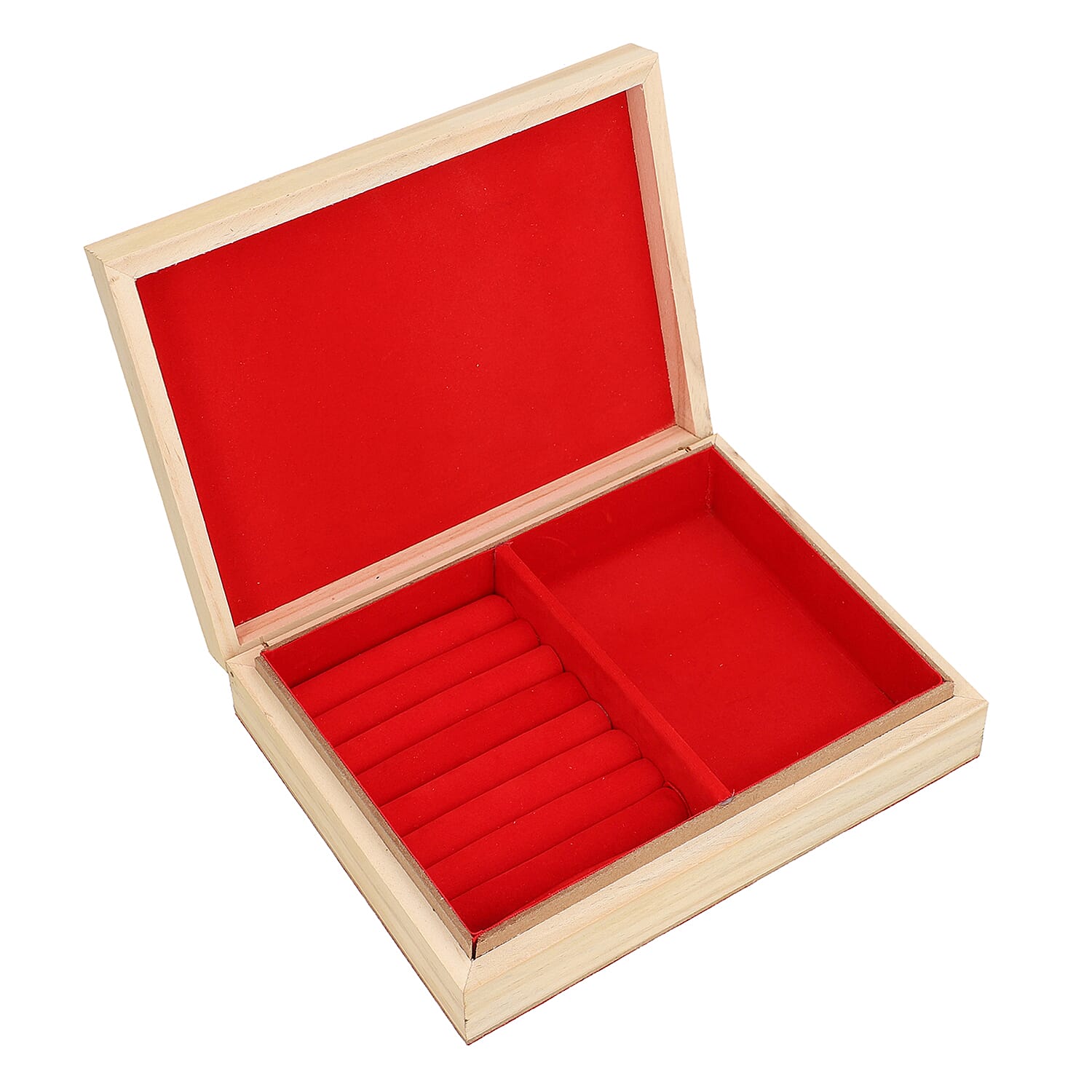 Wooden Storage Box with Elephant Gemstone Painting (Size 22x17x6 Cm)