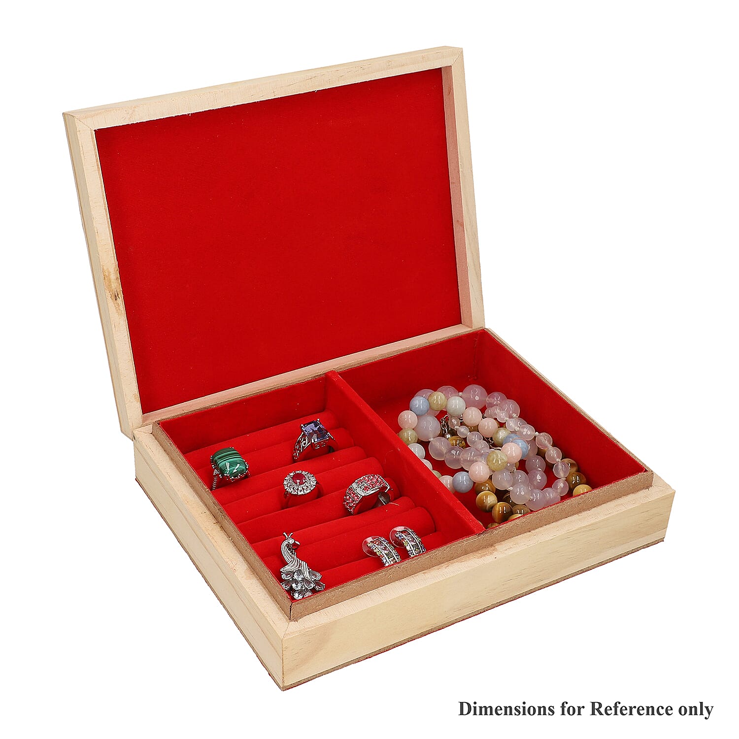 Wooden Storage Box with Panda Gemstone Painting (Size 22x17x6 Cm)