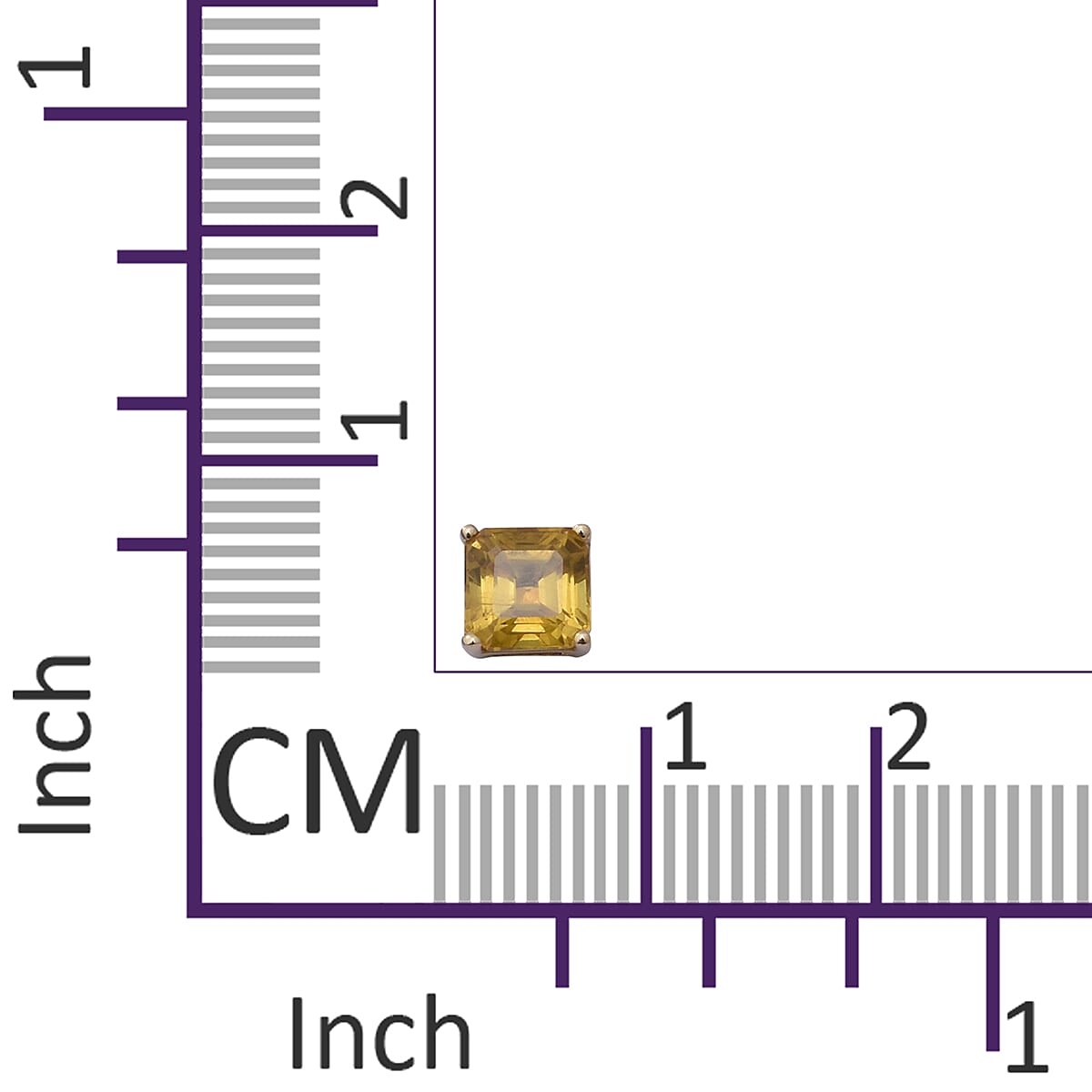 9K Yellow Gold Yellow Sapphire Stud Earrings (with Push Back) 2.70 Ct.