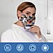 Camouflage Pattern Double Layer Open Mouth Reusable Face Covering with Adjustable Ear Loop (Size 22x18 Cm) - Beige and Blue