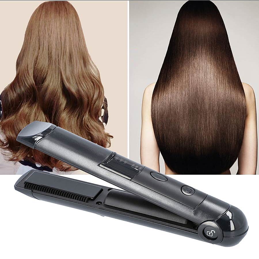 Mini Cordless Hair Straightener - Black